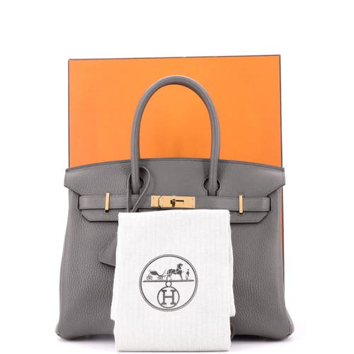 Pre-owned Hermes  Hermes Birkin Handbag Grey Togo With Gold Hardware 30 In Gray