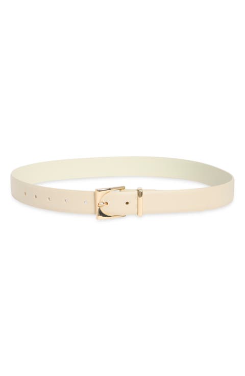 Square Buckle Leather Belt