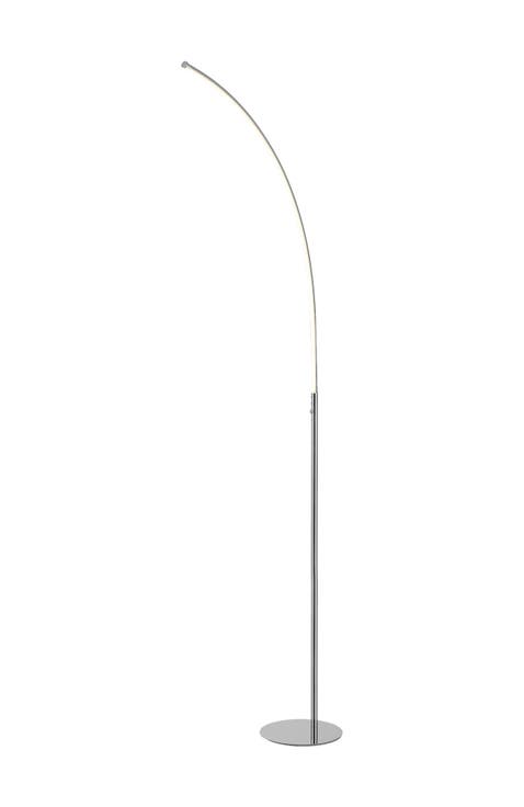 Curva 64" Metal Minimalist Modern LED Integrated Floor Lamp, Chrome