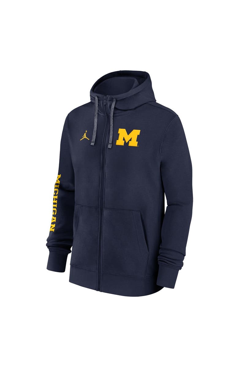 Jordan Brand Men's Jordan Brand Navy Michigan Wolverines 2024 Sideline Full-Zip Hoodie, Alternate, color, Navy