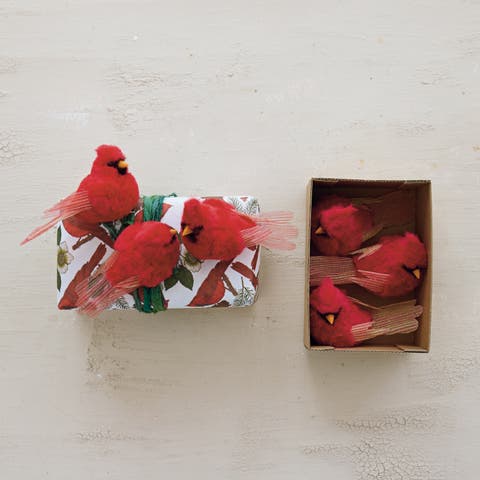 Cardinal Glitter Clip-On Ornaments, Fabric & Foam Set