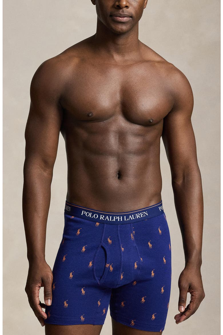 Assorted 3-Pack Classic Cotton Boxer Briefs, Alternate, color, BLUE WHITE STRIPE ROYAL ORANGE
