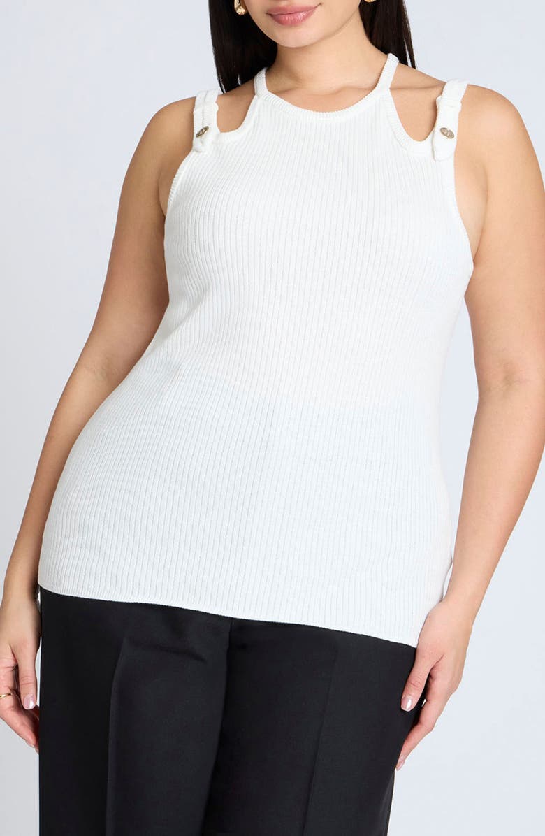 ELOQUII Strappy Rib Tank, Main, color, 