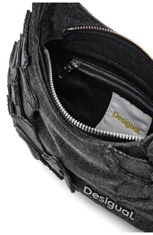 Desigual Faux Leather Shoulder Bag In Gray