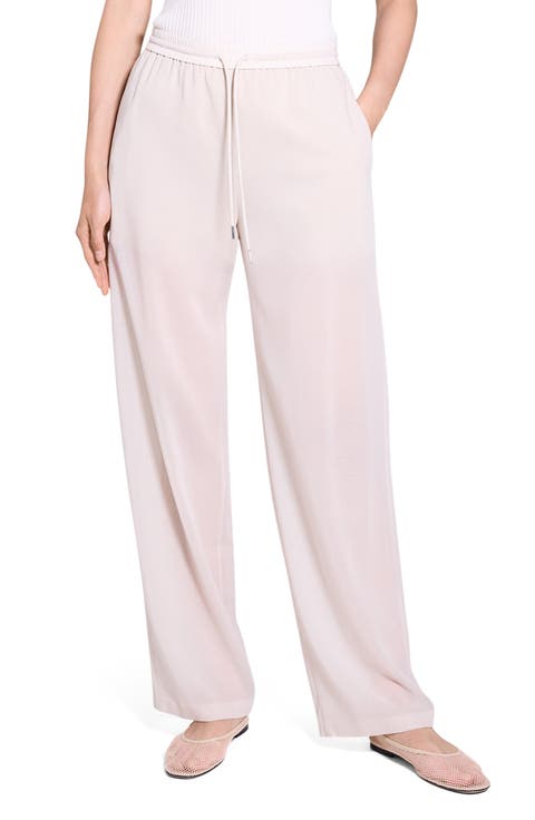 Wool Blend Drawstring Pants