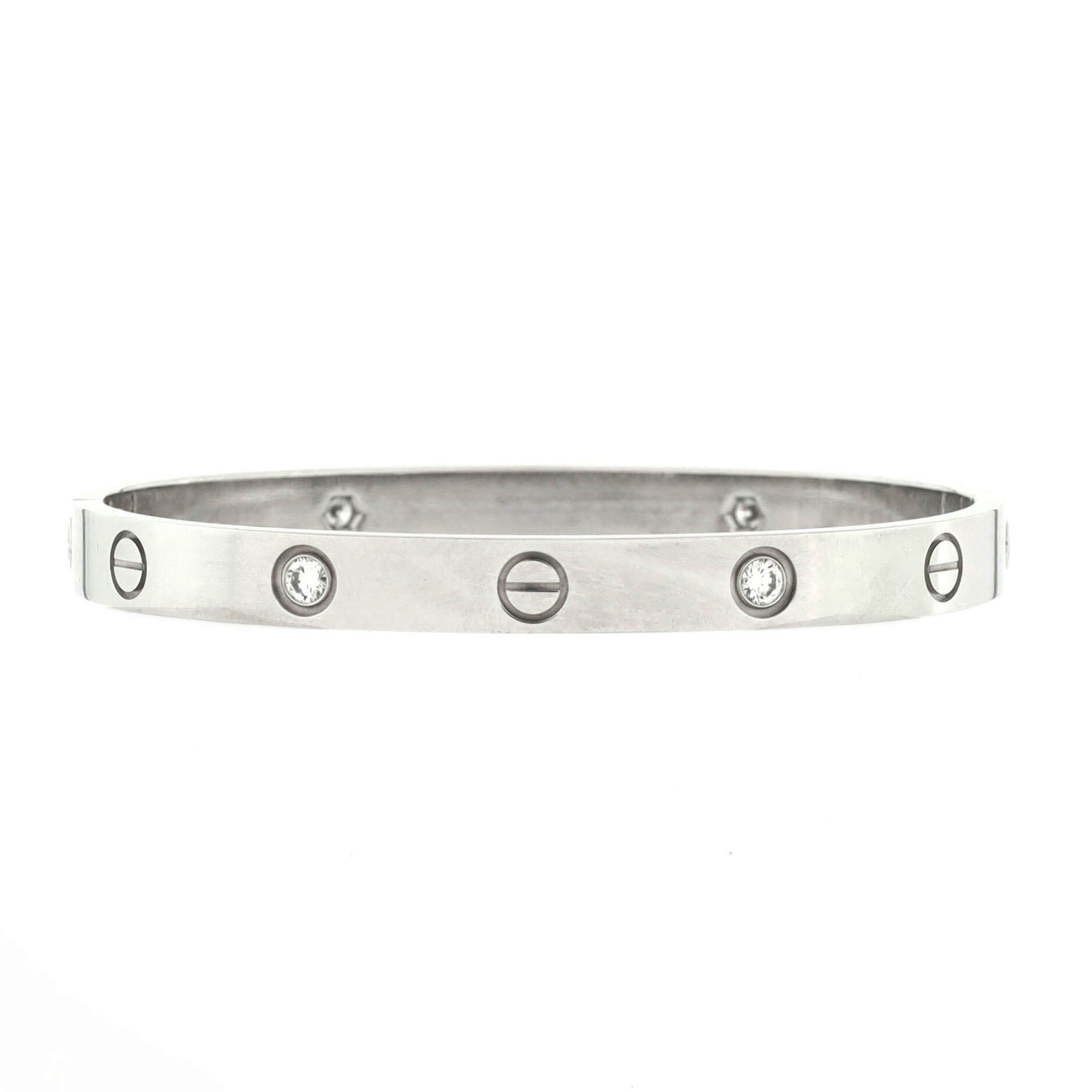 Love 4 Diamond Bracelet 18K White Gold and Diamonds, Main, color, Metallic Gold