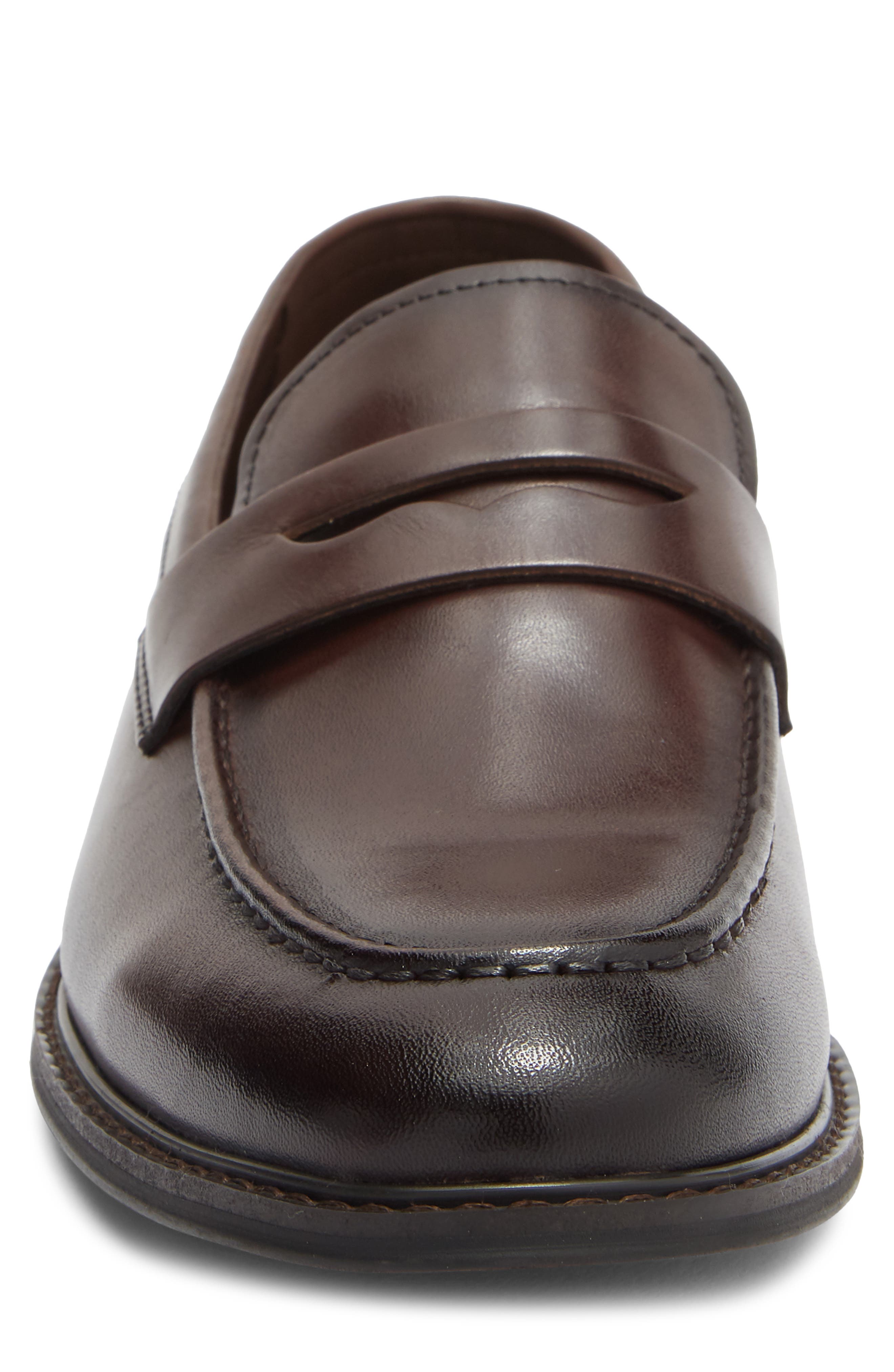 Shilo Leather Penny Loafer, Alternate, color, DARK BROWN