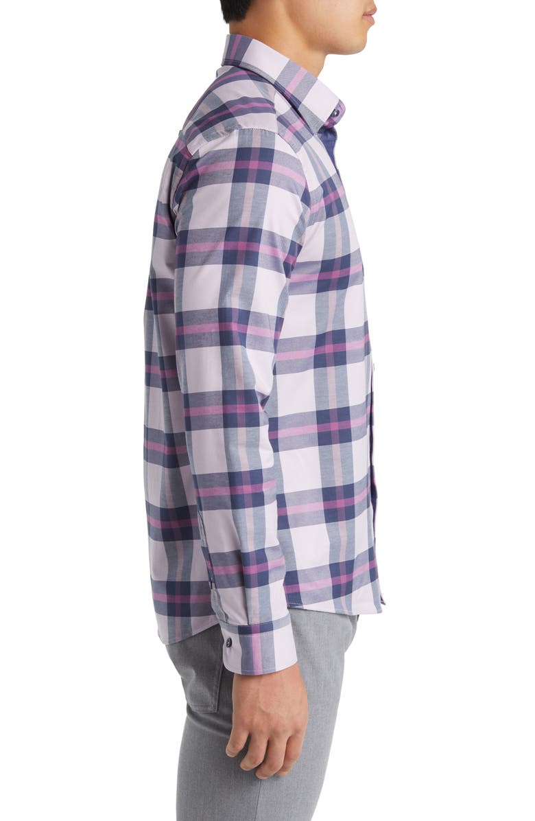 Stone Rose DRY TOUCH<sup>®</sup> Plaid Performance Button-Up Shirt, Alternate, color, Lavender