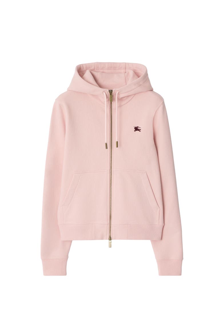 Knight Stamp Cotton Zip Hoodie, Alternate, color, Bouquet pink