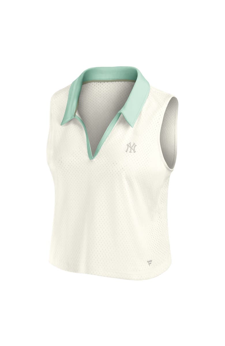 FANATICS Women's Fanatics Cream New York Yankees Studio Wellness V-Neck Tank Top, Alternate, color, Cream