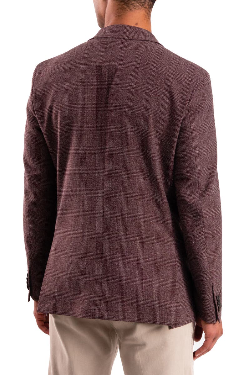 SAVILE ROW CO Burgundy Plaid Sport Coat, Alternate, color, Burgundy