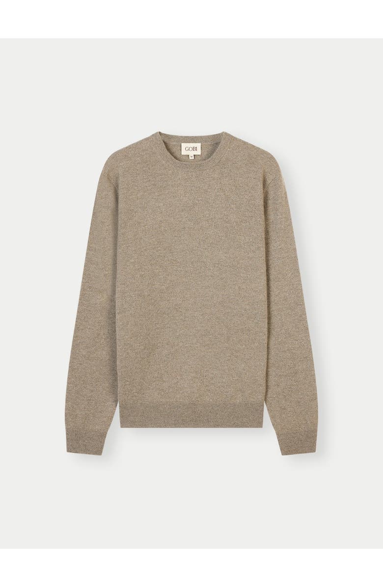 GOBI Mongolian Cashmere Essential Crewneck Cashmere Sweater, Main, color, Vetiver