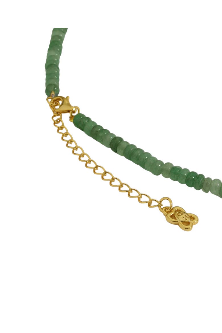 Waterproof Emerald Beaded Necklace, Alternate, color, Gold