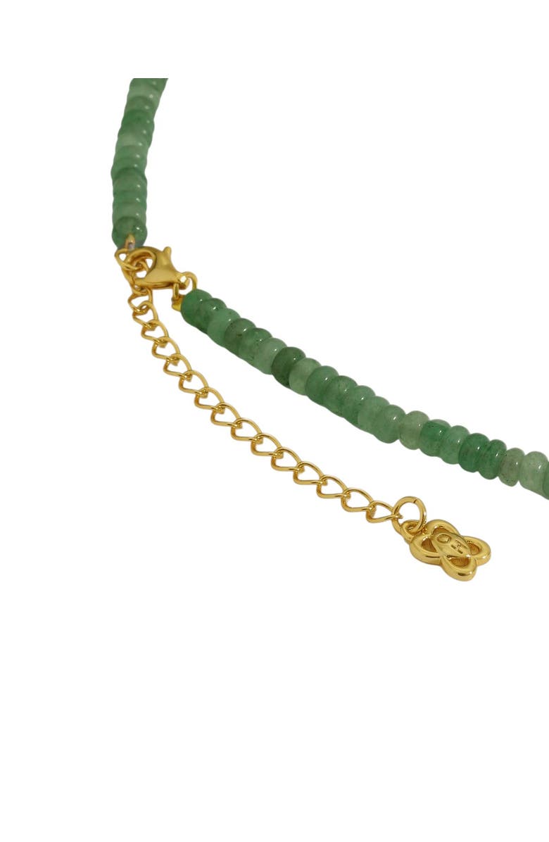 Ottoman Hands Waterproof Emerald Beaded Necklace, Alternate, color, Gold