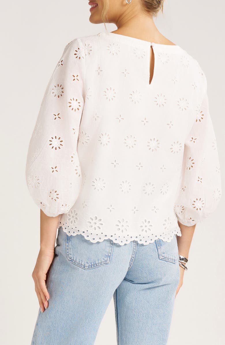 matty m. Kashira Eyelet Puff Sleeve Top, Alternate, color, Vellum