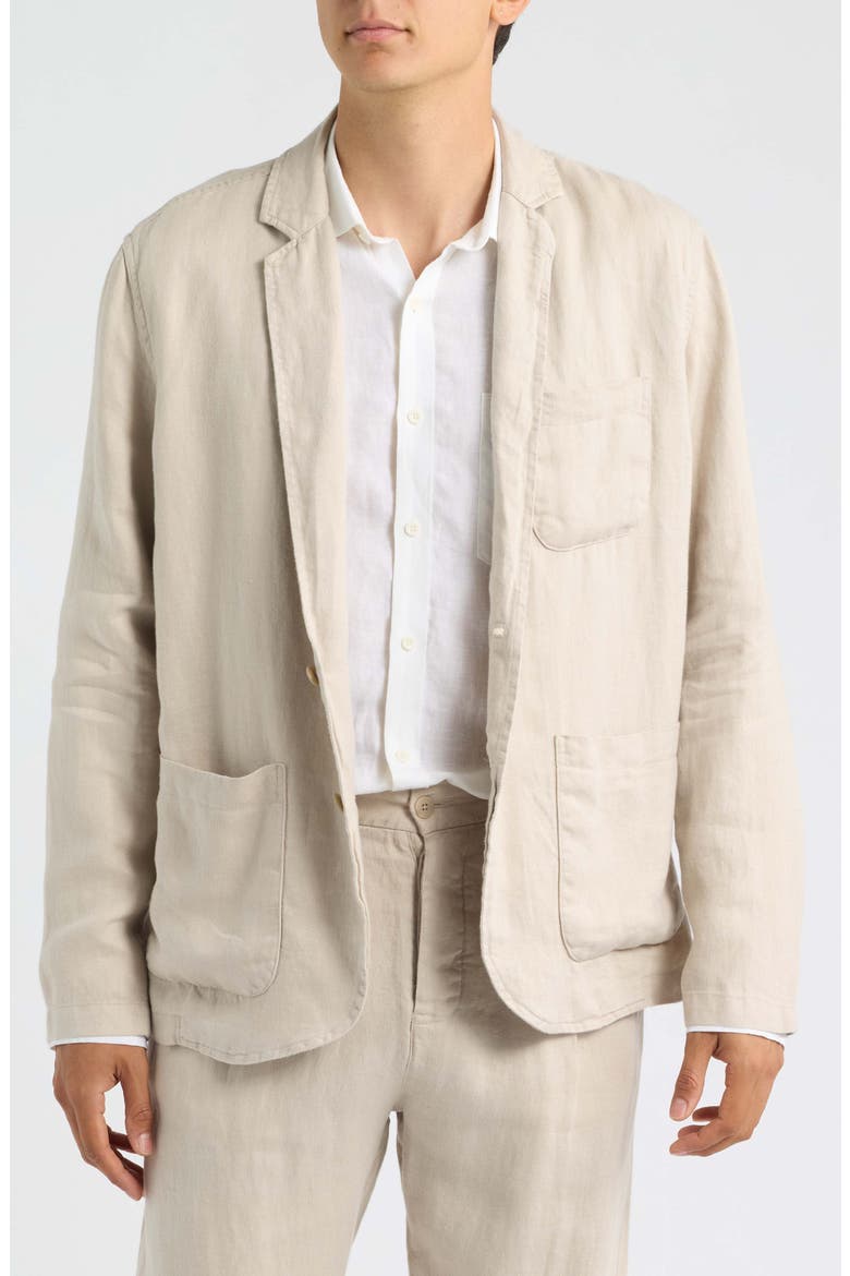 Alta Linen Blazer, Alternate, color, BONE