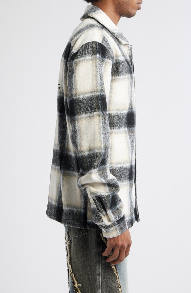 RtA Parlan Circuit Board Graphic Plaid Shacket, Alternate, color, Ivory Cross Circuit Board