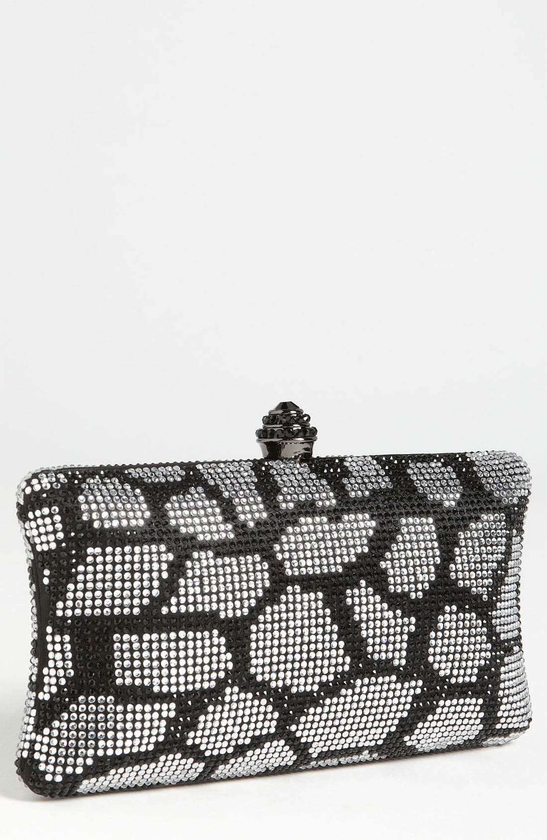 Tasha Leopard Crystal Clutch, Main, color, SILVER