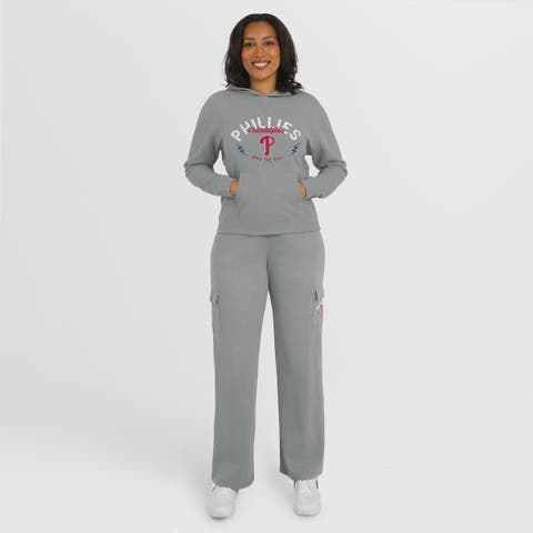 Women
s WEAR by Erin Andrews Gray Philadelphia Phillies Waffle-Knit Long-Sleeve Hoodie 
Lounge Pant Set