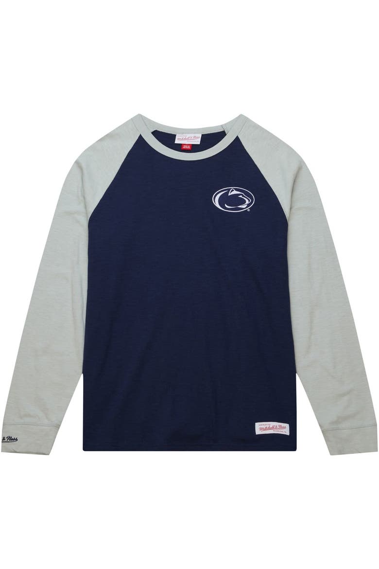 Men's Mitchell & Ness Navy Penn State Nittany Lions Legendary Slub Raglan Long Sleeve T-Shirt, Alternate, color, Navy