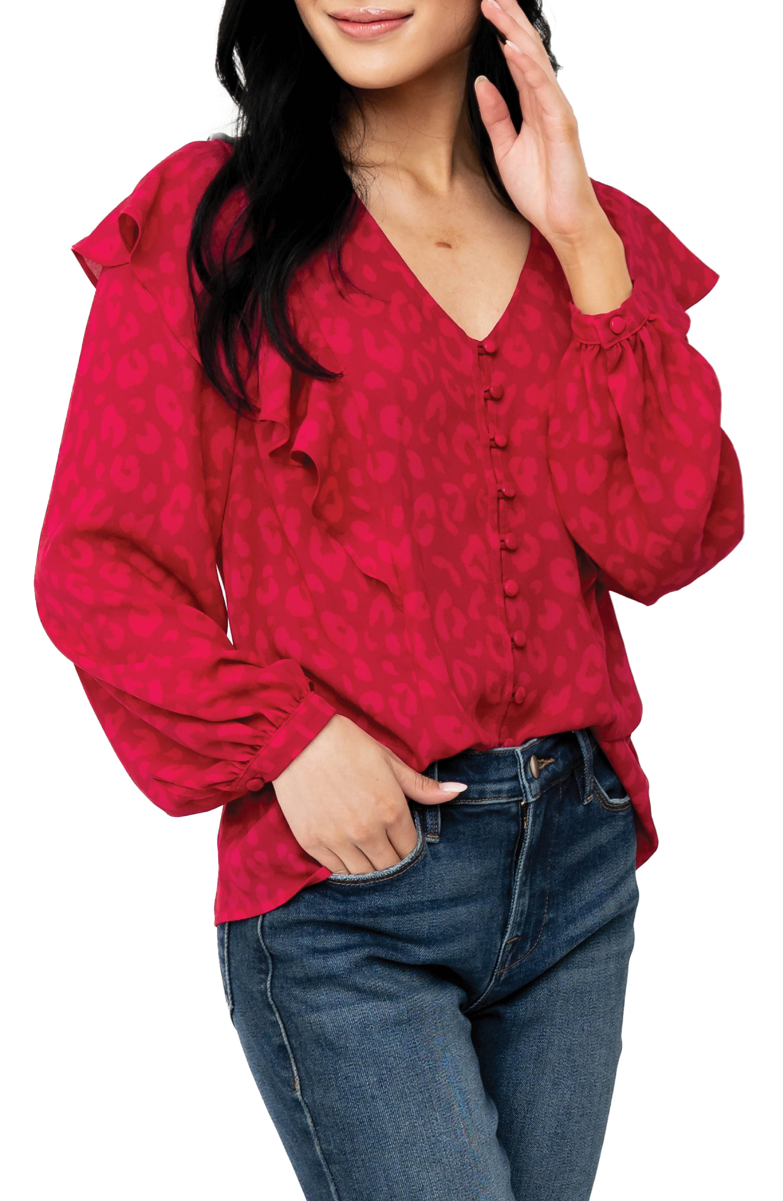 Animal Spot Ruffled Blouse - image 3