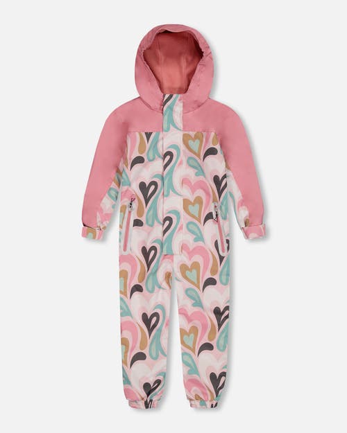 Deux Par Deux Little Kids Unisex Printed Mid-season One-piece Outerwear Light Pink With Hearts In Light Pink With Hearts