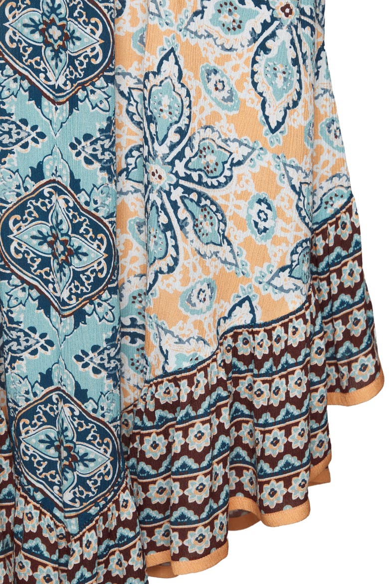Smocked Bodice Printed Dress, Alternate, color, Blue Multi