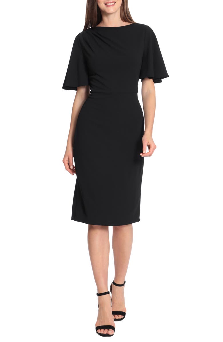 Maggy London Flutter Sleeve Sheath Dress, Main, color, 