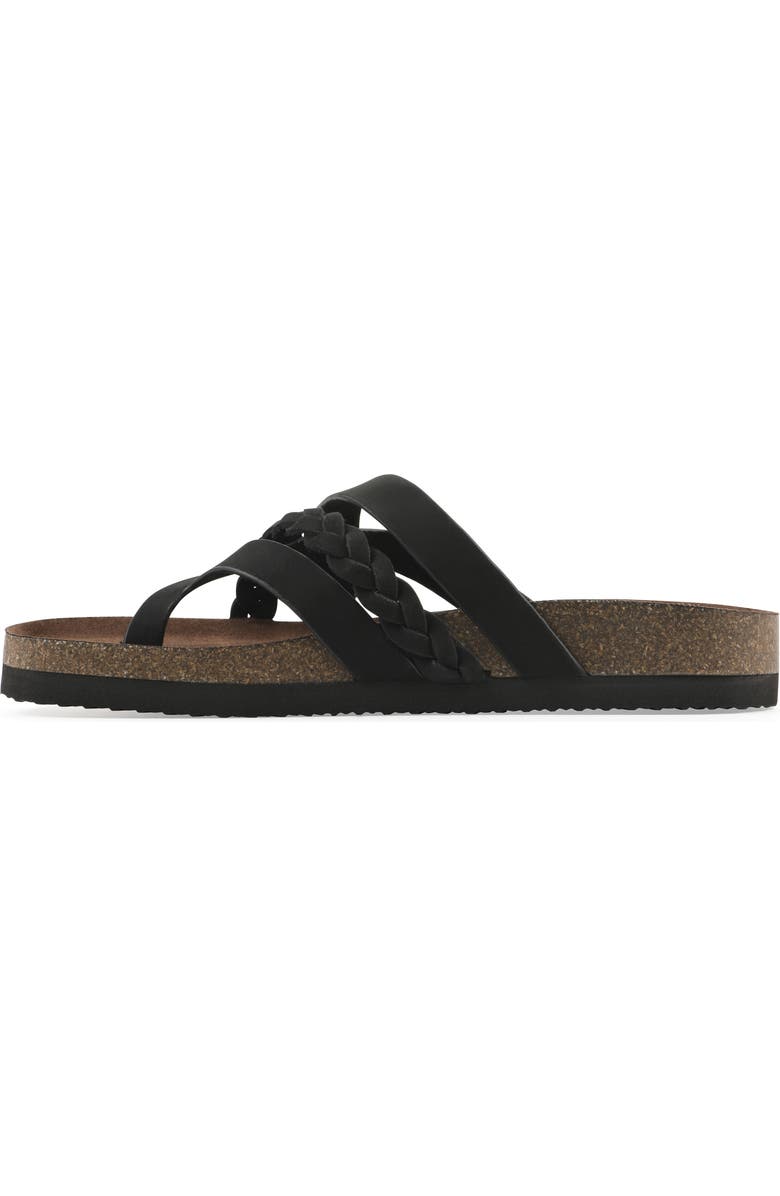 White Mountain Footwear Halogen Slide Sandal, Alternate, color, Black/ Nubuck