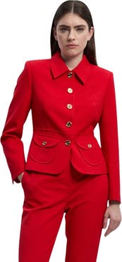 Karen Millen Textured Compact Stretch Tailored Jacket