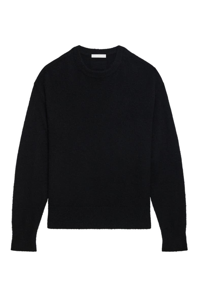 Brushed Wool & Cashmere Sweater, Alternate, color, BLACK