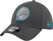 New Era Men's New Era Graphite Miami Dolphins Throwback Logo Main 39THIRTY Flex Hat