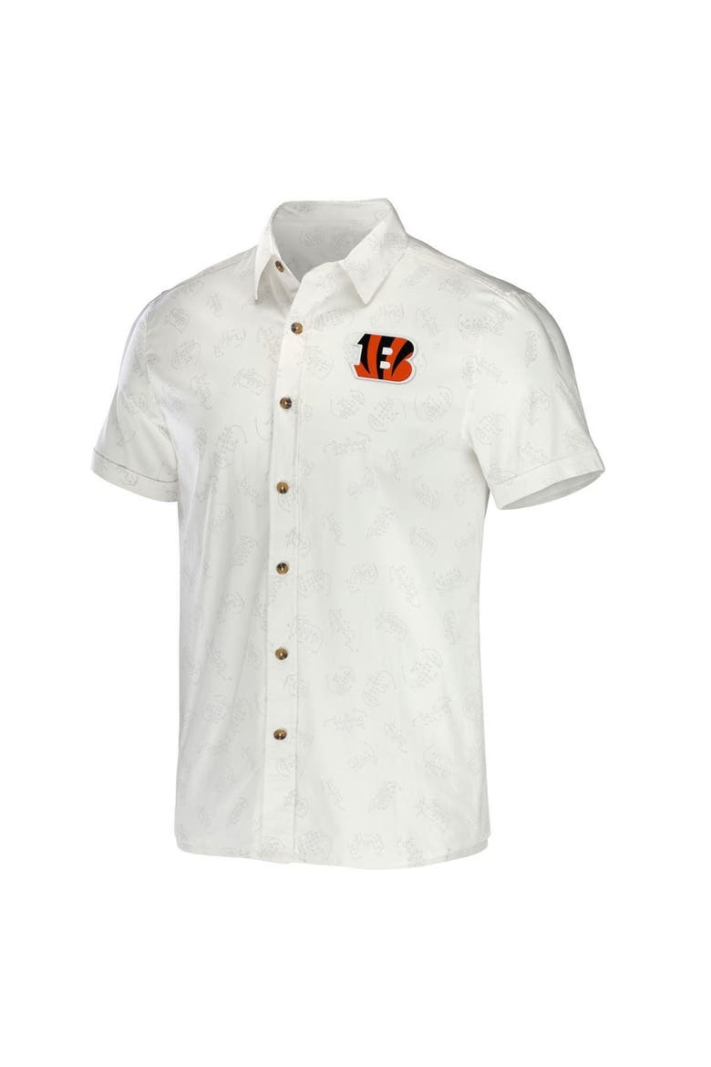 Men's NFL x Darius Rucker Collection by Fanatics White Cincinnati Bengals Woven Button-Up T-Shirt, Alternate, color, White