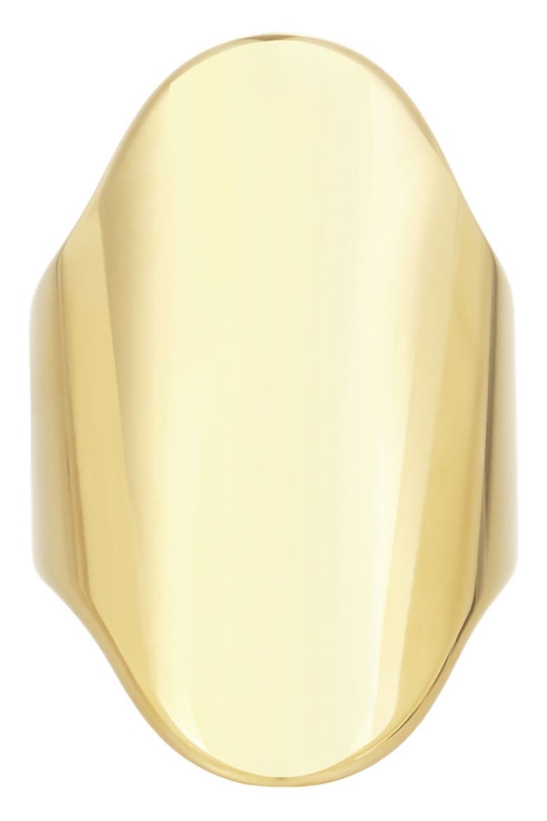 18k Gold Plated Oval Wide Band Ring, Main, color, GOLD