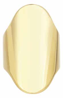 18k Gold Plated Oval Wide Band Ring