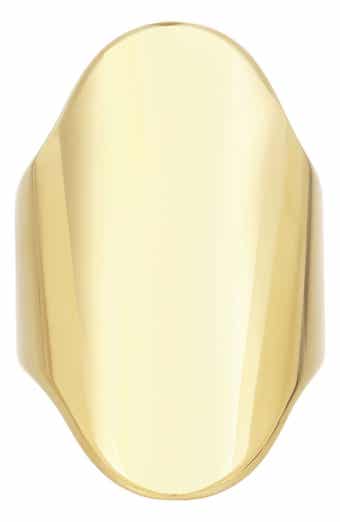 18k Gold Plated Oval Wide Band Ring