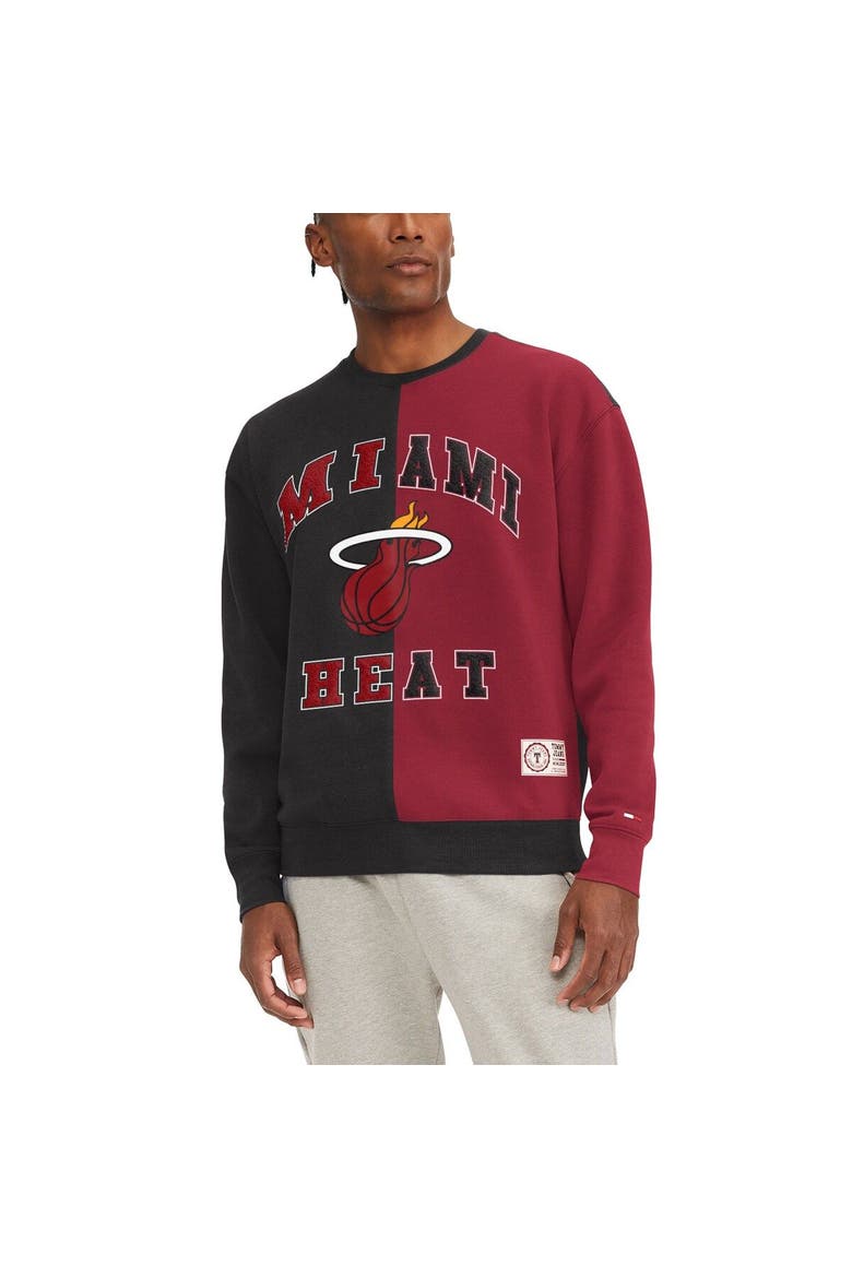 Men's Tommy Jeans Black/Red Miami Heat Keith Split Pullover Sweatshirt, Main, color, Black
