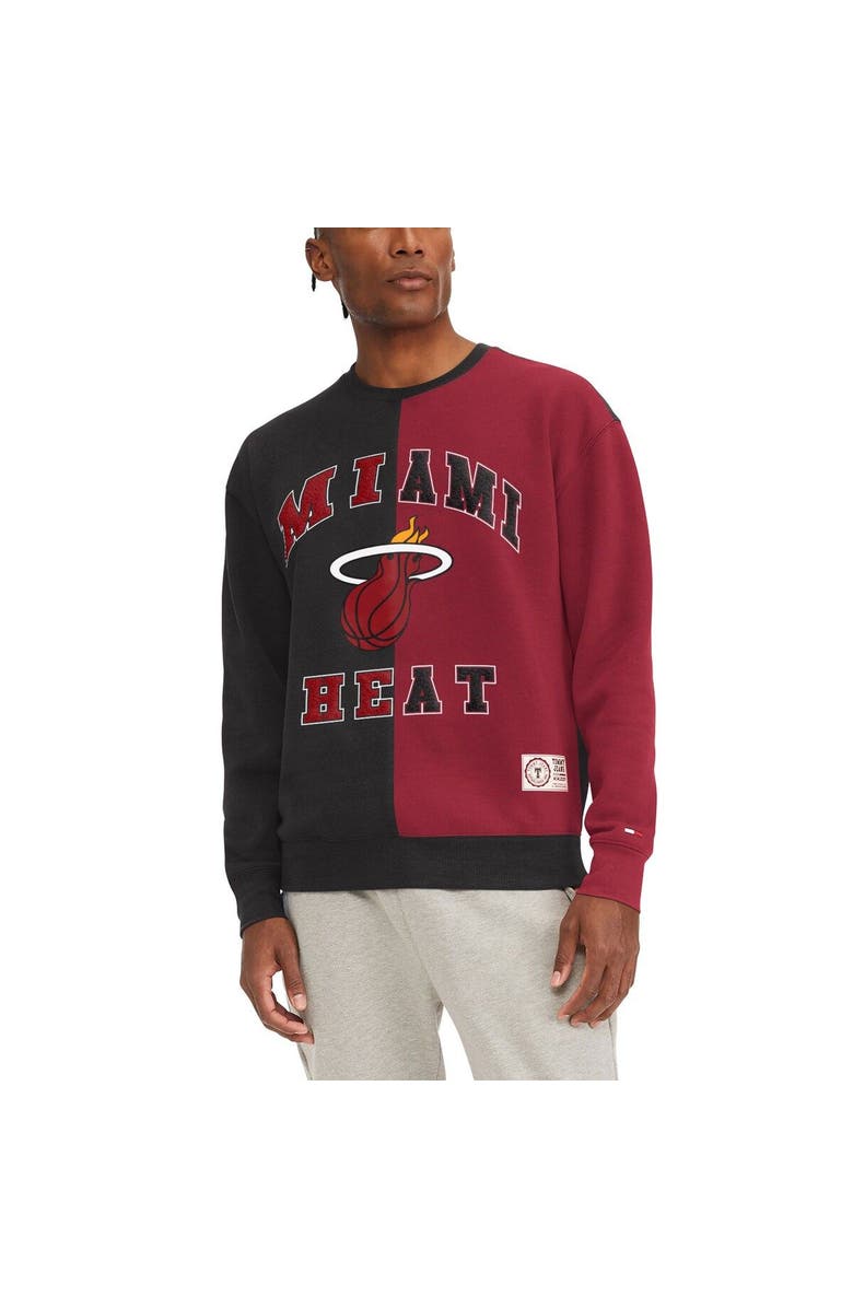 TOMMY JEANS Men's Tommy Jeans Black/Red Miami Heat Keith Split Pullover Sweatshirt, Main, color, Black