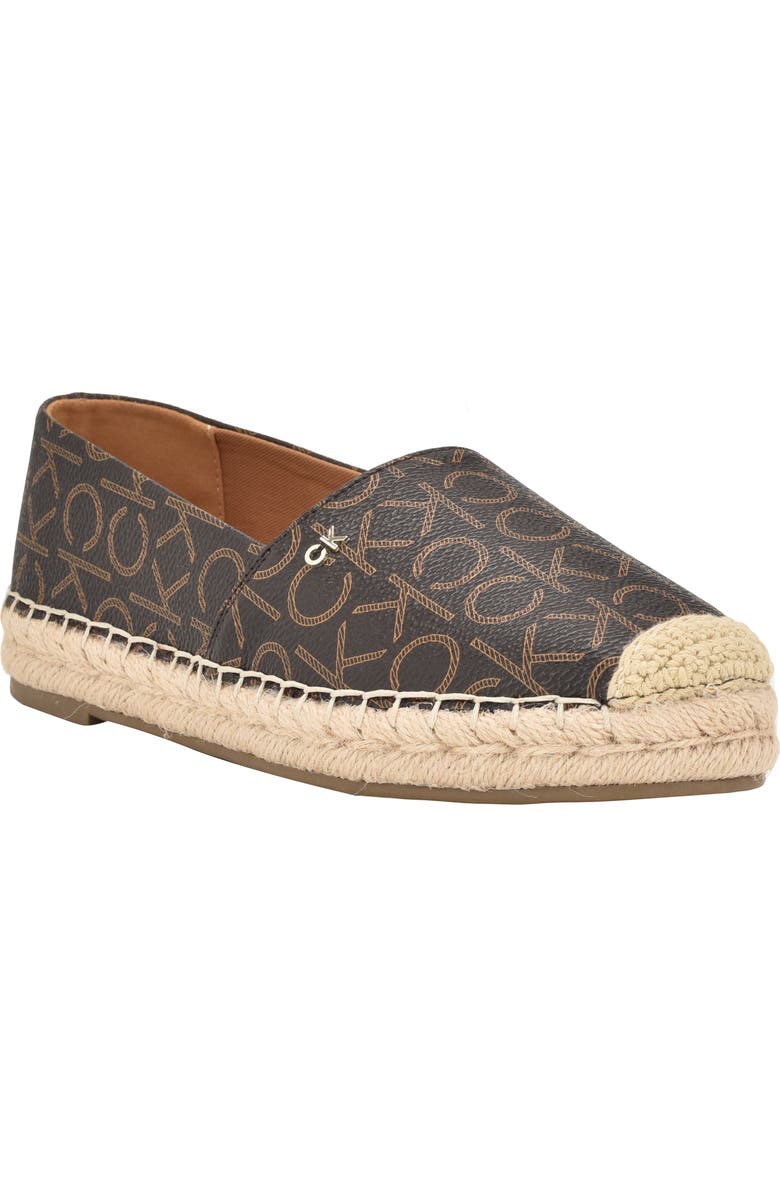 Calvin Klein Popular Espadrille Flat, Main, color, Brown