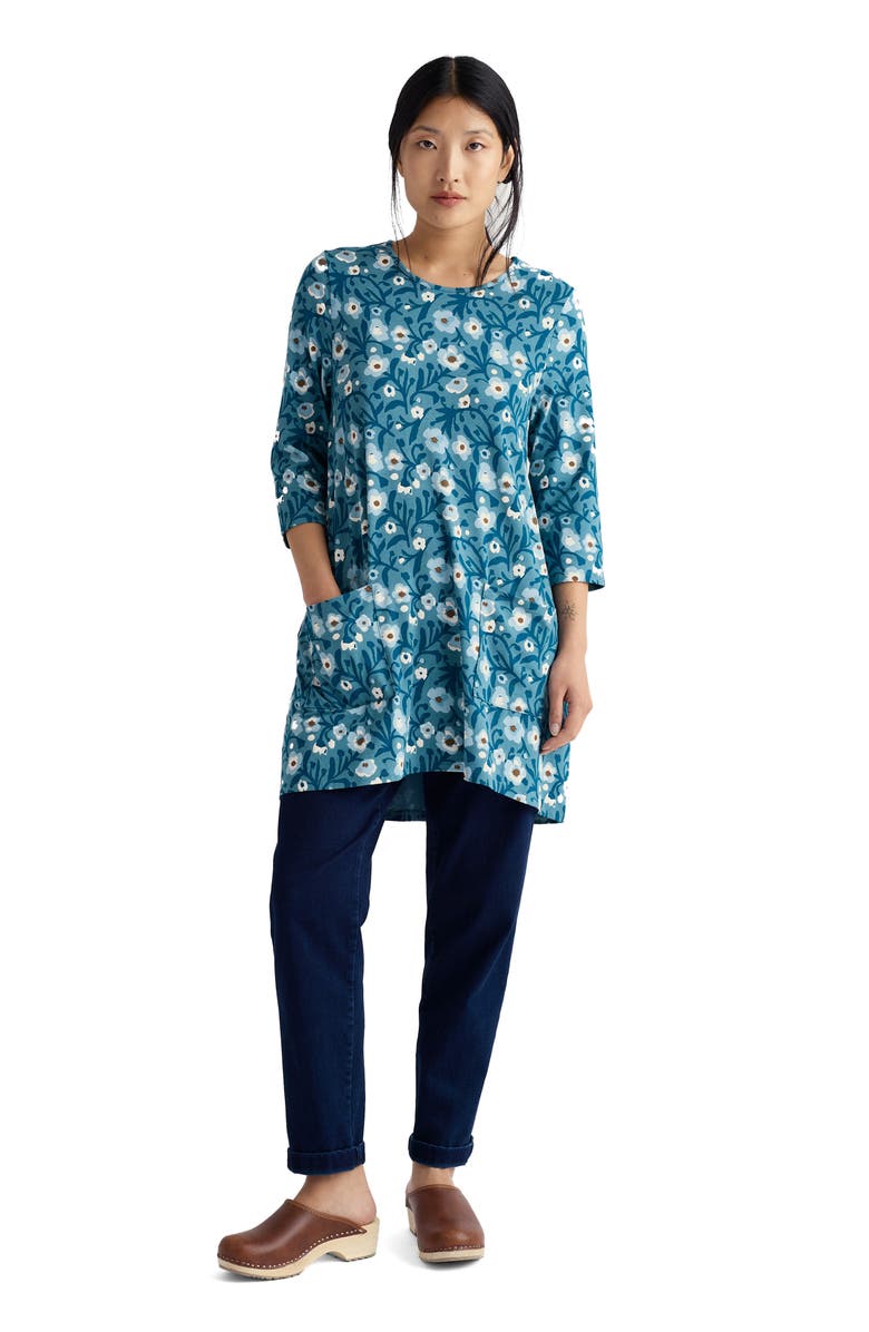 Seasalt Cornwall Killiow Floral Tunic Top, Alternate, color, Blotted Anemone Minnow