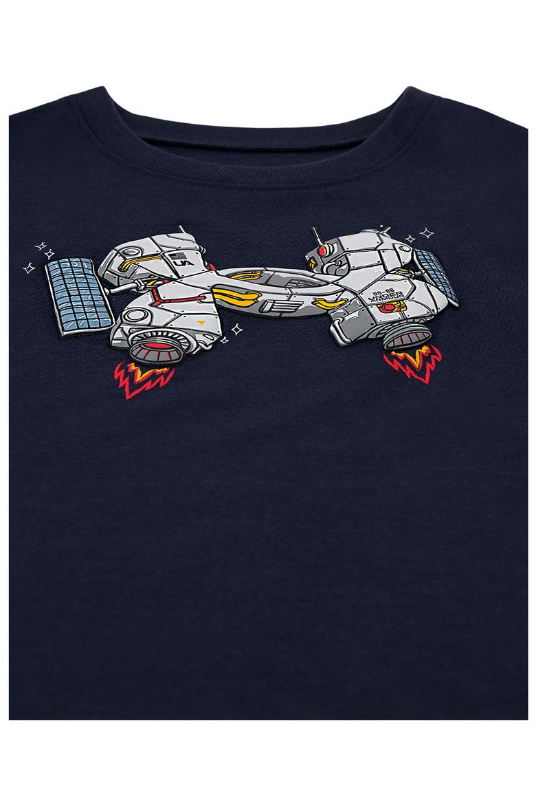 Kids' Logo Satellite Stretch Cotton Blend Graphic T-Shirt, Alternate, color, MIDNIGHT NAVY