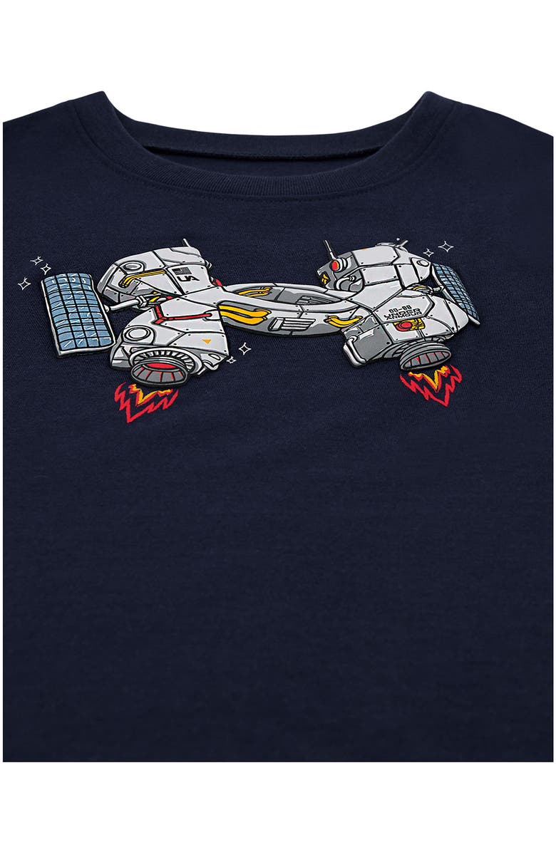 Under Armour Kids' Logo Satellite Stretch Cotton Blend Graphic T-Shirt, Alternate, color, Midnight Navy