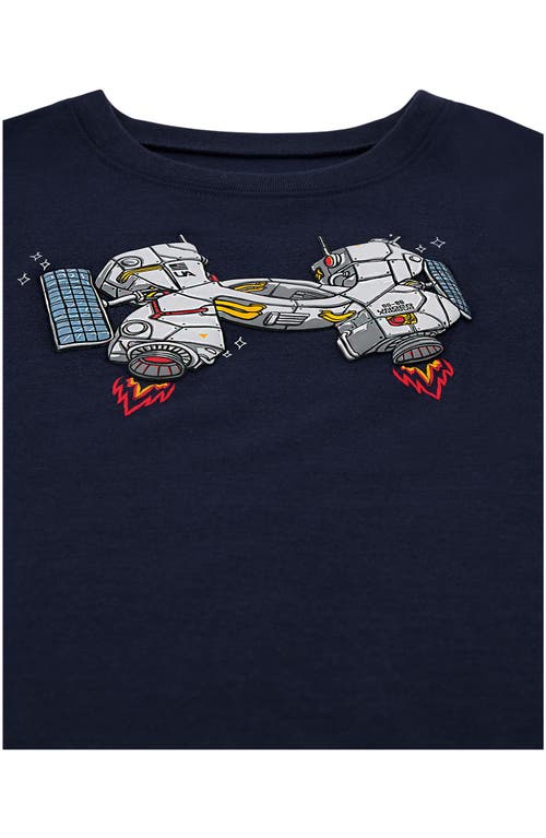 Under Armour Kids' Logo Satellite Stretch Cotton Blend Graphic T-shirt In Blue