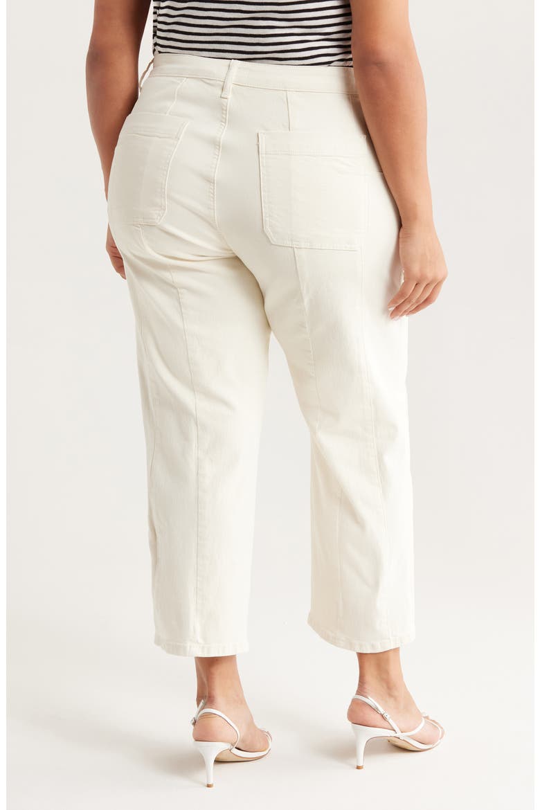 Patch Pocket High Waist Crop Wide Leg Jeans, Alternate, color, ECRU