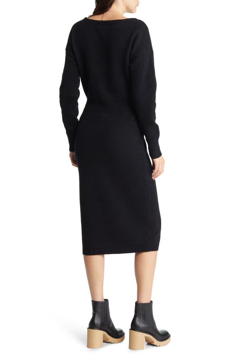 Treasure & Bond Long Sleeve Midi Sweater Dress, Alternate, color,