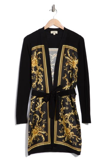 L'agence Beverly Self Tie Longline Cardigan In Black