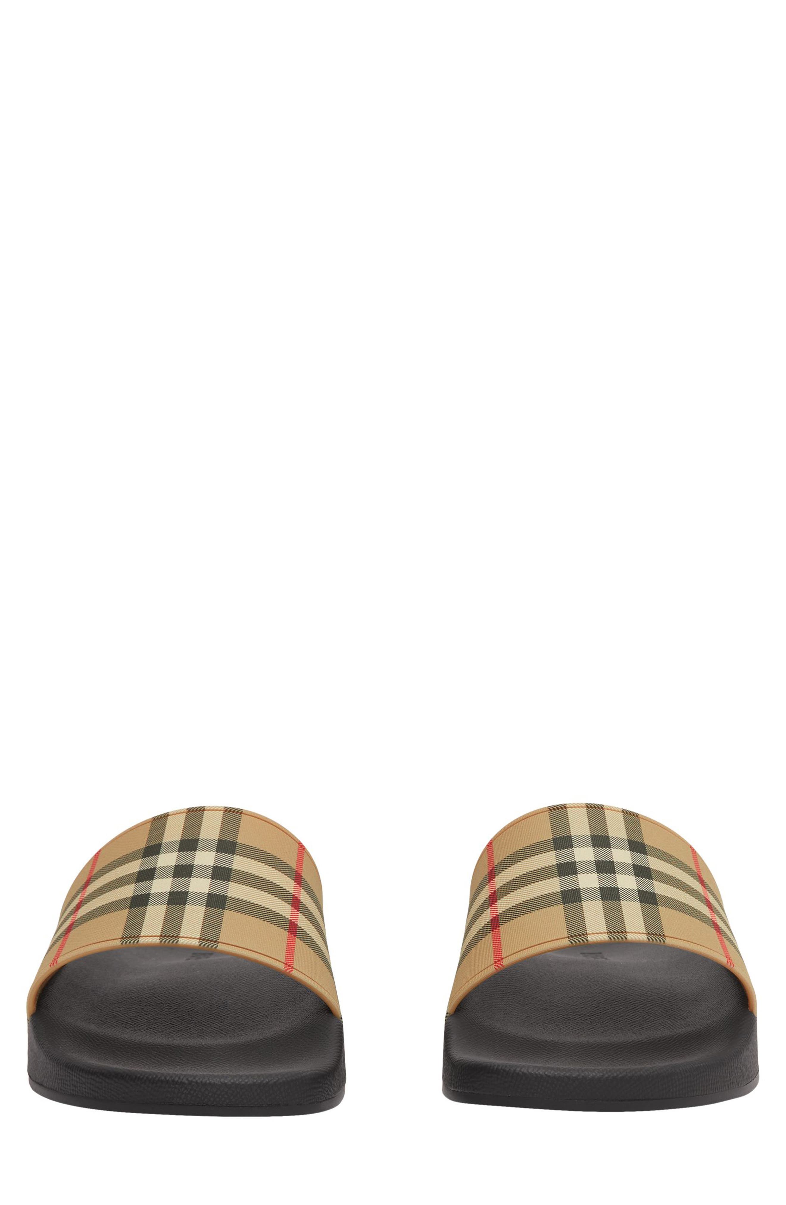 Burberry Furley Check Slide Sandal, Alternate, color, Archive Beige