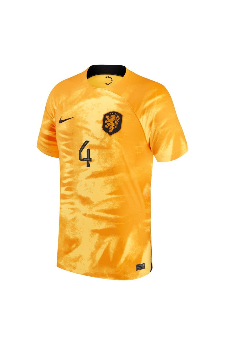 Nike Men's Nike Virgil Van Dijk Orange Netherlands National Team 2022/23 Home Breathe Stadium Replica Player Jersey, Alternate, color, 