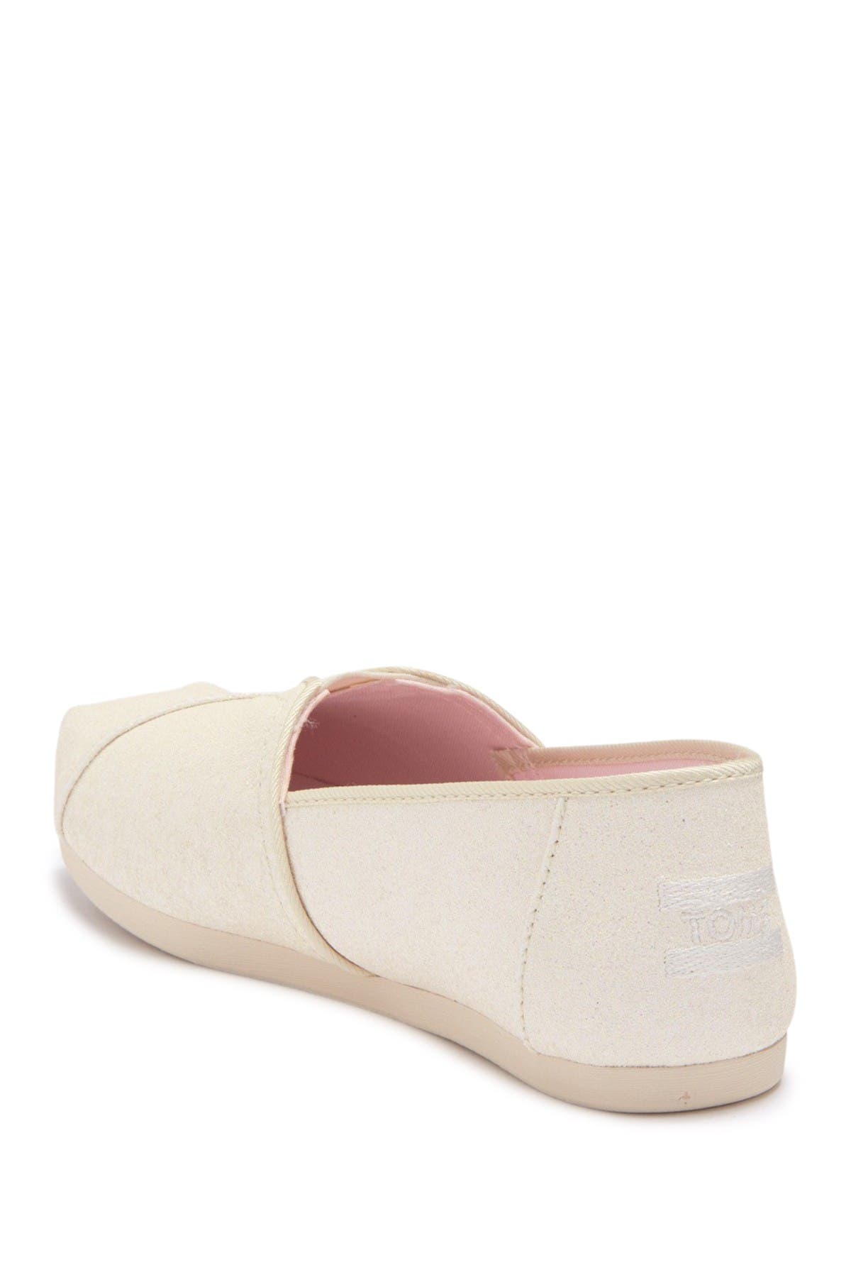 TOMS Alpargata Glitter Slip-On Flat, Alternate, color, 