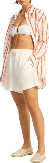 Corfu Stripe Cover-Up Shirt